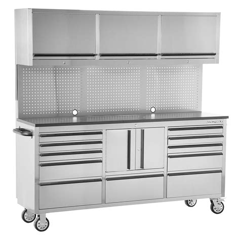 72 in. 11-drawer stainless steel tool box and cabinet combination|72 inch tool cabinet.